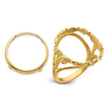17 mm 14k Yellow Gold coin bezel ring for UK £10 Britannia — additional image