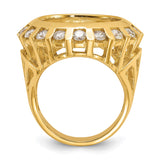 17 mm 14k Yellow Gold coin bezel ring for UK £10 Britannia — alternate view