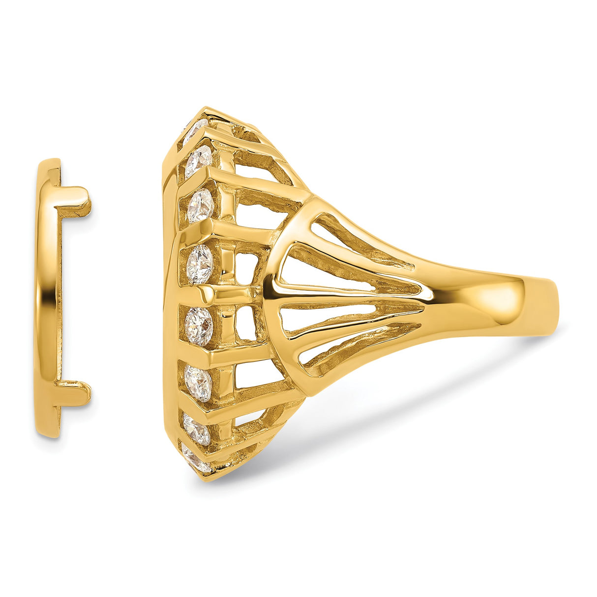 17 mm 14k Yellow Gold coin bezel ring for UK £10 Britannia — additional image