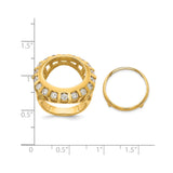 17 mm 14k Yellow Gold coin bezel ring for UK £10 Britannia — size reference (ruler)