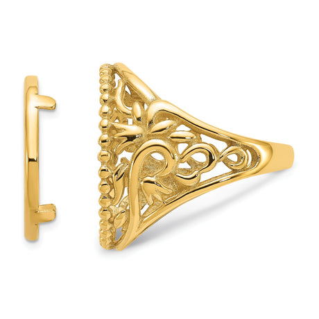 17 mm 14k Yellow Gold coin bezel ring for UK £10 Britannia — additional image