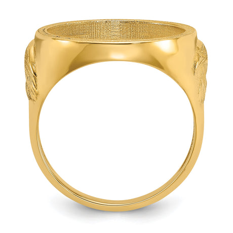 17 mm 10k Yellow Gold coin bezel ring for UK £10 Britannia — alternate view