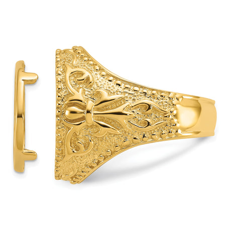 17 mm 14k Yellow Gold coin bezel ring for UK £10 Britannia — additional image