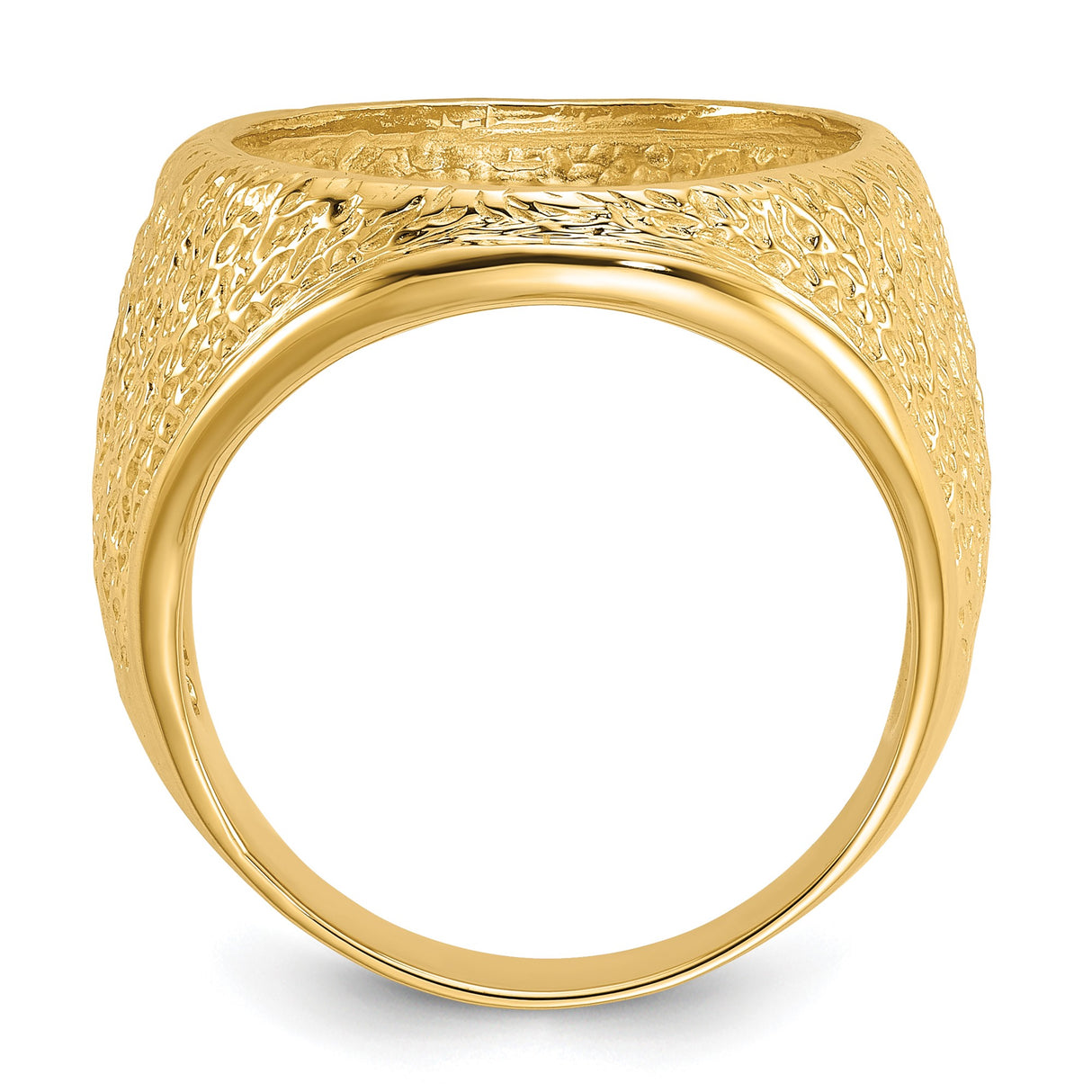 17 mm 14k Yellow Gold coin bezel ring for UK £10 Britannia — alternate view