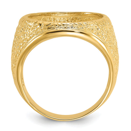 17 mm 14k Yellow Gold coin bezel ring for UK £10 Britannia — alternate view
