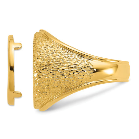 17 mm 14k Yellow Gold coin bezel ring for UK £10 Britannia — additional image