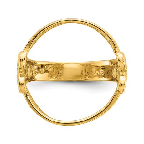 17 mm 14k Yellow Gold coin bezel ring for UK £10 Britannia — additional image