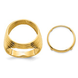 17 mm 14k Yellow Gold coin bezel ring for UK £10 Britannia