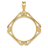 27 mm 14k Yellow Gold coin bezel for UK £50 Britannia