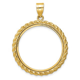 27 mm 14k Yellow Gold coin bezel for UK £50 Britannia