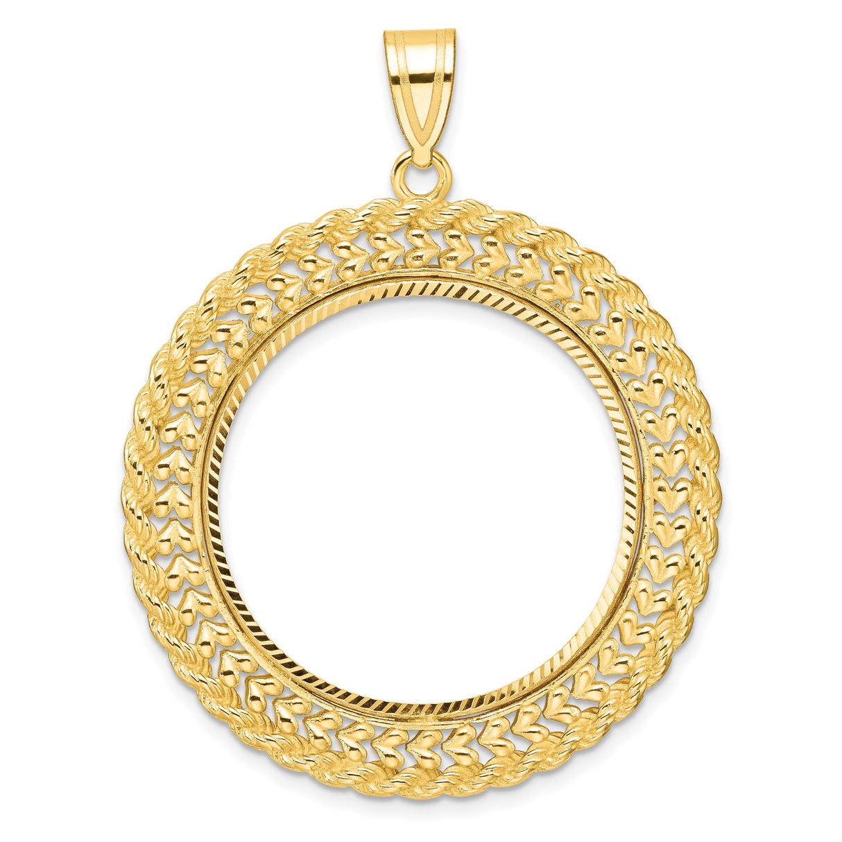 27 mm 14k Yellow Gold coin bezel for UK £50 Britannia