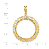 27 mm 14k Yellow Gold coin bezel for UK £50 Britannia — size reference (ruler)