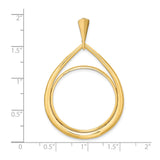 27 mm 14k Yellow Gold coin bezel for UK £50 Britannia — size reference (ruler)