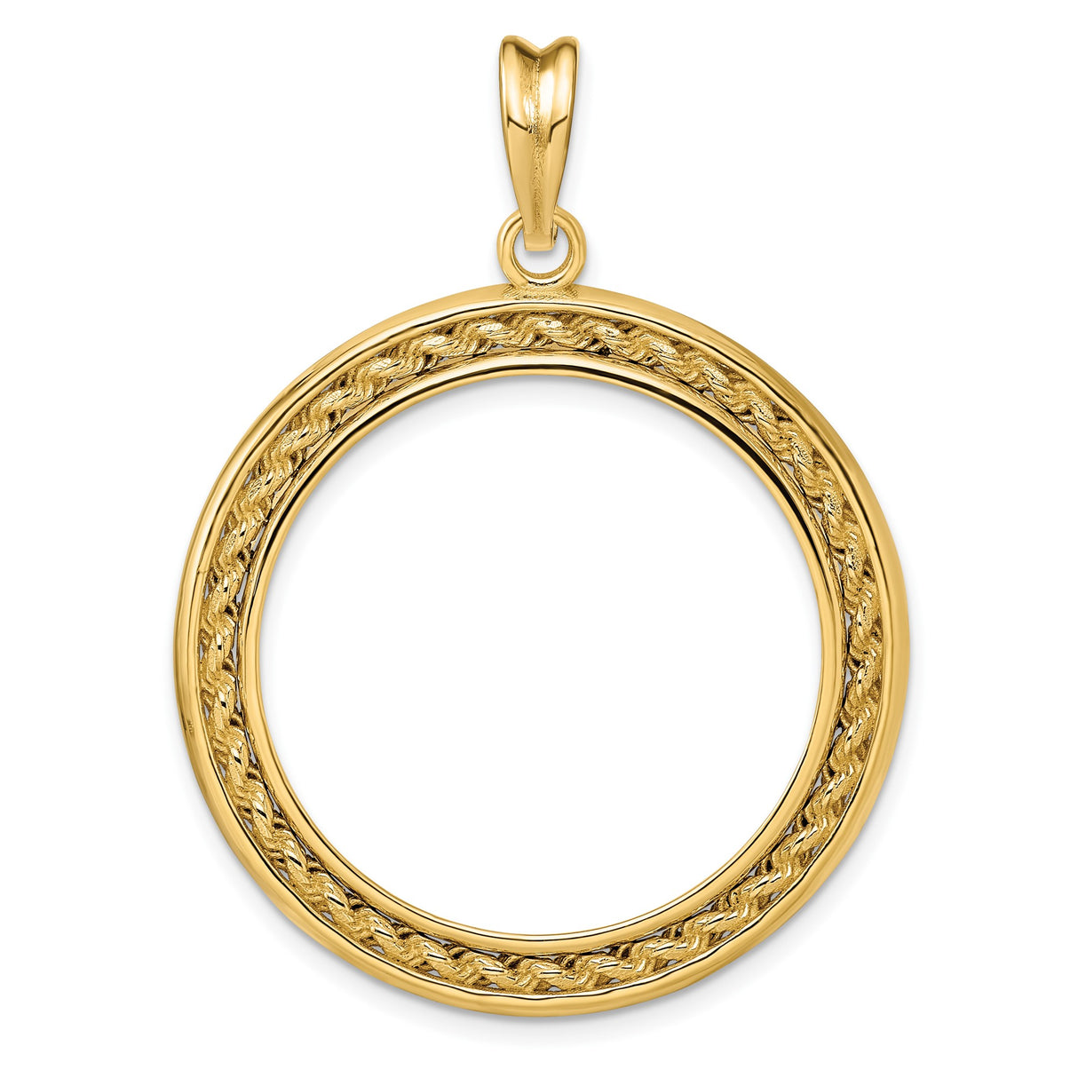 27 mm 14k Yellow Gold coin bezel for UK £50 Britannia