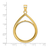 27 mm 14k Yellow Gold coin bezel for UK £50 Britannia — size reference (ruler)