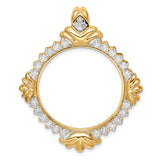 27 mm 14k Yellow Gold coin bezel for UK £50 Britannia