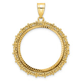 27 mm 14k Yellow Gold coin bezel for UK £50 Britannia