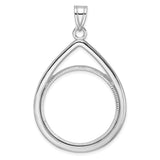 27 mm 14k White Gold coin bezel for UK £50 Britannia