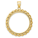27 mm 14k Yellow Gold coin bezel for UK £50 Britannia