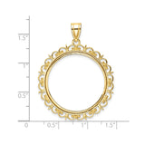 27 mm 14k Yellow Gold coin bezel for UK £50 Britannia — size reference (ruler)
