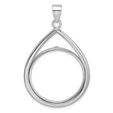 27 mm 14k White Gold coin bezel for UK £50 Britannia
