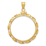 27 mm 10k Yellow Gold coin bezel for UK £50 Britannia