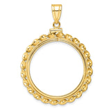 27 mm 14k Yellow Gold coin bezel for UK £50 Britannia