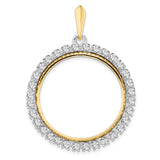 27 mm 14k Multi-Tone Gold coin bezel for UK £50 Britannia