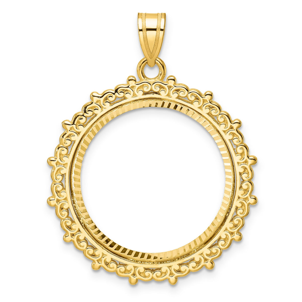 22 mm 14k Yellow Gold coin bezel for UK £25 Britannia