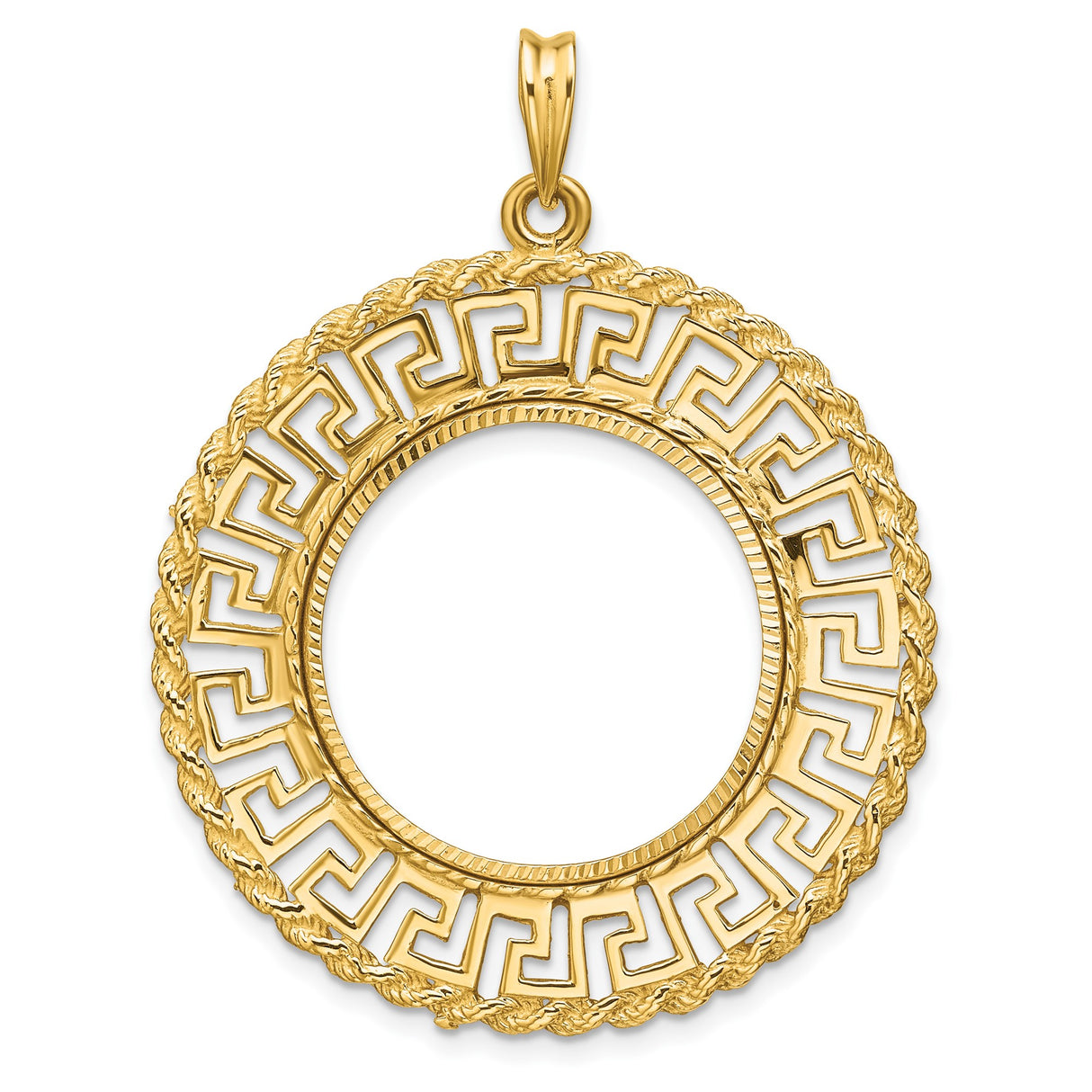 22 mm 14k Yellow Gold coin bezel for UK £25 Britannia