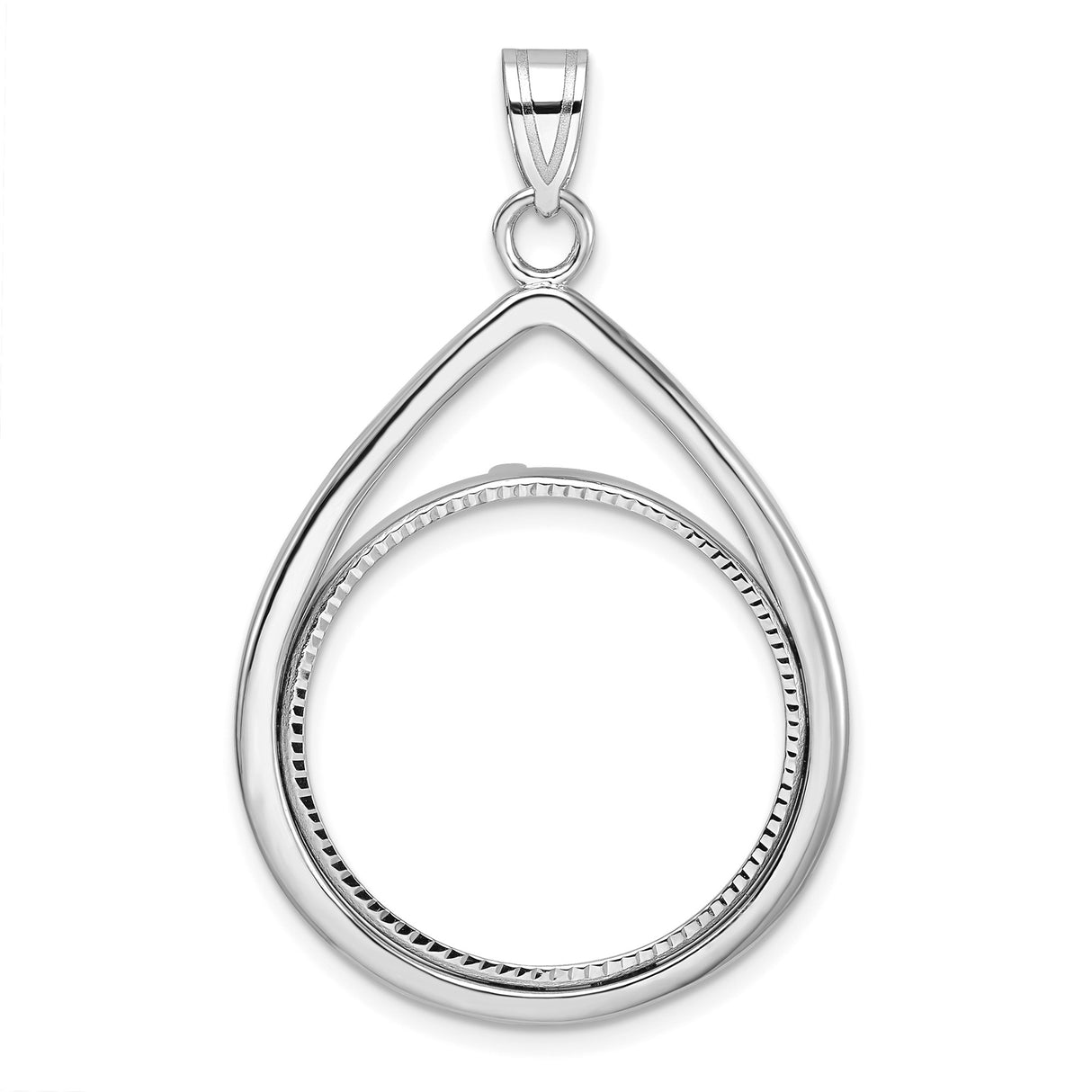 22 mm 14k White Gold coin bezel for UK £25 Britannia