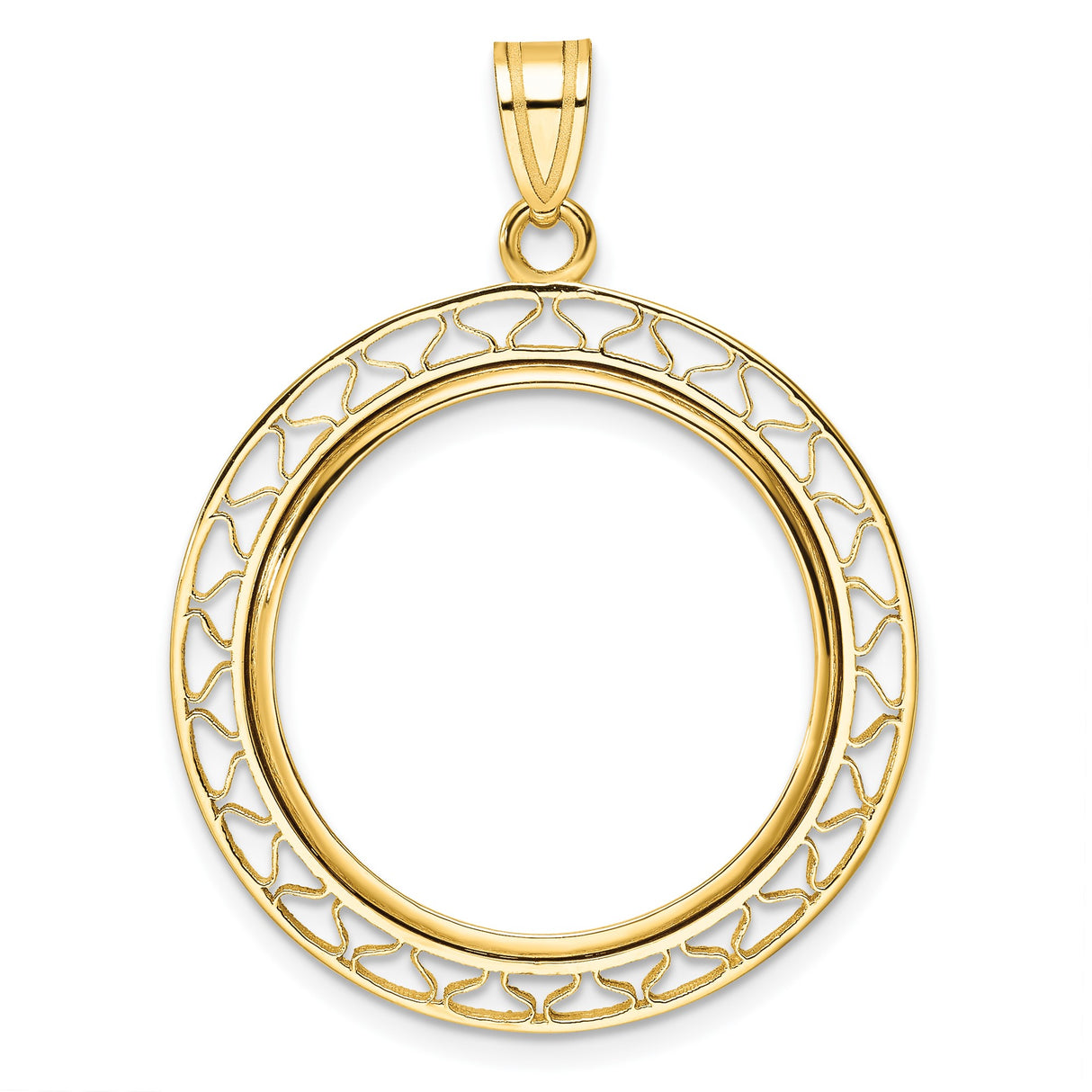 22 mm 14k Yellow Gold coin bezel for UK £25 Britannia