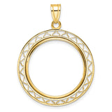 22 mm 14k Yellow Gold coin bezel for UK £25 Britannia