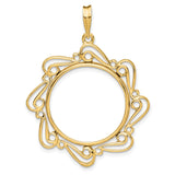 22 mm 14k Yellow Gold coin bezel for UK £25 Britannia