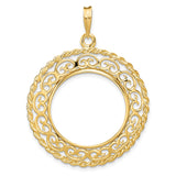 22 mm 14k Yellow Gold coin bezel for UK £25 Britannia