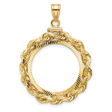 22 mm 14k Yellow Gold coin bezel for UK £25 Britannia