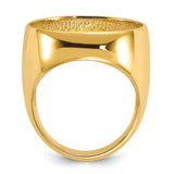 22 mm 14k Yellow Gold coin bezel ring for UK £25 Britannia — alternate view