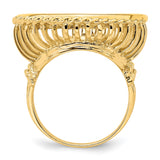 22 mm 14k Yellow Gold coin bezel ring for UK £25 Britannia — alternate view