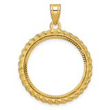 22 mm 14k Yellow Gold coin bezel for UK £1 Sovereign