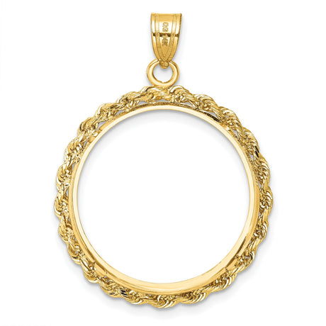 22 mm 14k Yellow Gold coin bezel for UK £1 Sovereign — additional image
