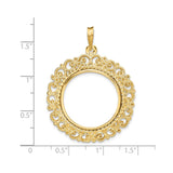 22 mm 14k Yellow Gold coin bezel for UK £1 Sovereign — size reference (ruler)