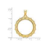 22 mm 14k Yellow Gold coin bezel for UK £1 Sovereign — size reference (ruler)