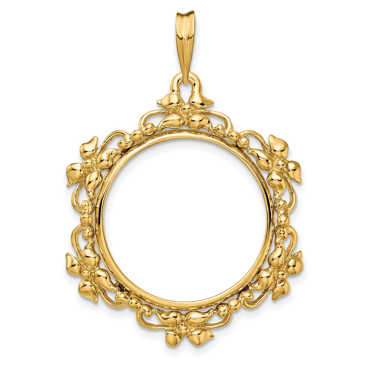 22 mm 14k Yellow Gold coin bezel for UK £1 Sovereign
