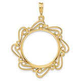 22 mm 14k Yellow Gold coin bezel for UK £1 Sovereign — additional image