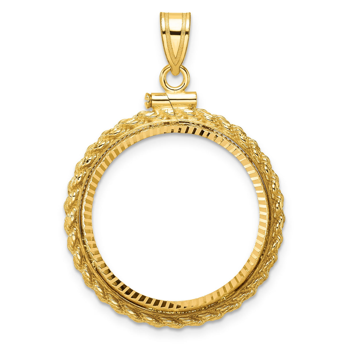 22 mm 14k Yellow Gold coin bezel for UK £1 Sovereign
