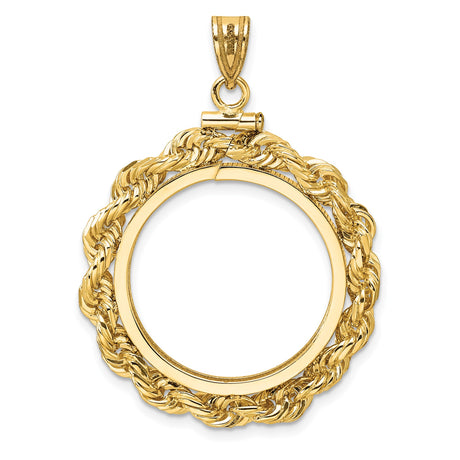 22 mm 14k Yellow Gold coin bezel for UK £1 Sovereign — additional image