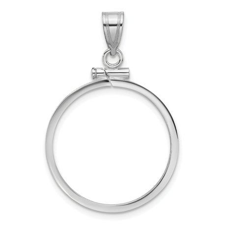 22 mm 14k White Gold coin bezel for UK £1 Sovereign