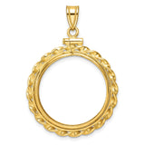 22 mm 14k Yellow Gold coin bezel for UK £1 Sovereign