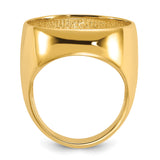 22 mm 14k Yellow Gold coin bezel ring for UK £1 Sovereign — alternate view