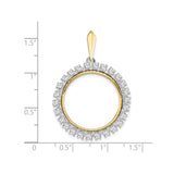 22 mm 14k Multi-Tone Gold coin bezel for UK £1 Sovereign — size reference (ruler)